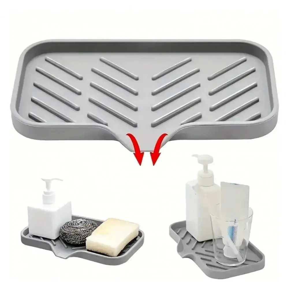 Kitchen Sink Organizer Sink Drying Mat Kitchen Sink Silicone Drying Mat Non-slip Holder Tray Food Grade Sponge Scouring Ball