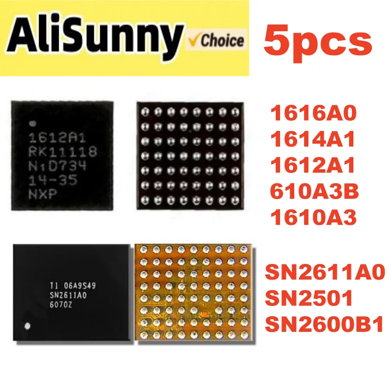 5pcs U2 USB Charging ic 1612A1 1614A1 1616A0 610A3B Chip for iPhone 13 Pro 8 Plus 12 11 XS Max SN2611A0 SN2501 SN2600B1 1610A3