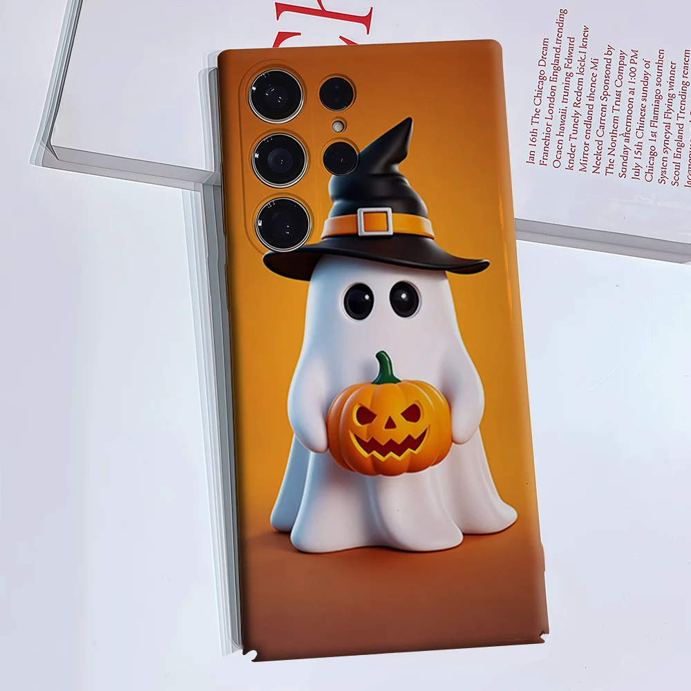 Ghost Witch Phone Case for Samsung Galaxy S26 S25 S24 S23 Ultra Plus Luxury Double-layer anti-fall Back Cover