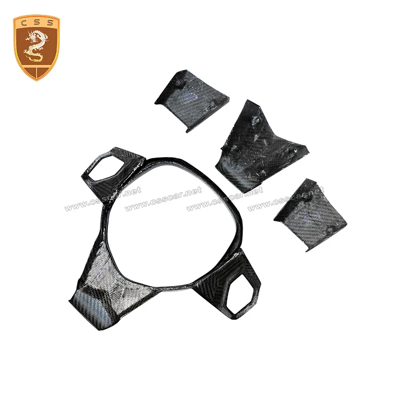 Dry Carbon Fiber Car Steering Wheel Panel Decoration Cover Trim Moulding Sticker For Aventador LP700 LP720 LP750 OEM Style
