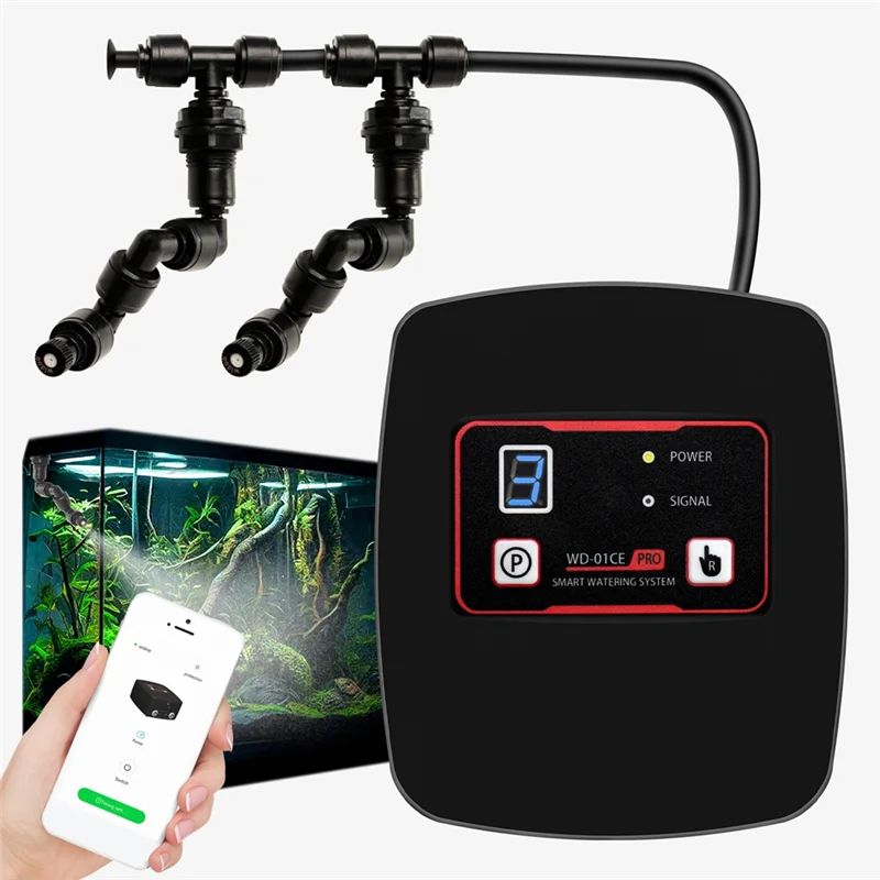 A88E-Tuya Wifi Rainforest Tank Atomization Set Rainforest Spray System Humidification System With 4 Spary Heads EU Plug