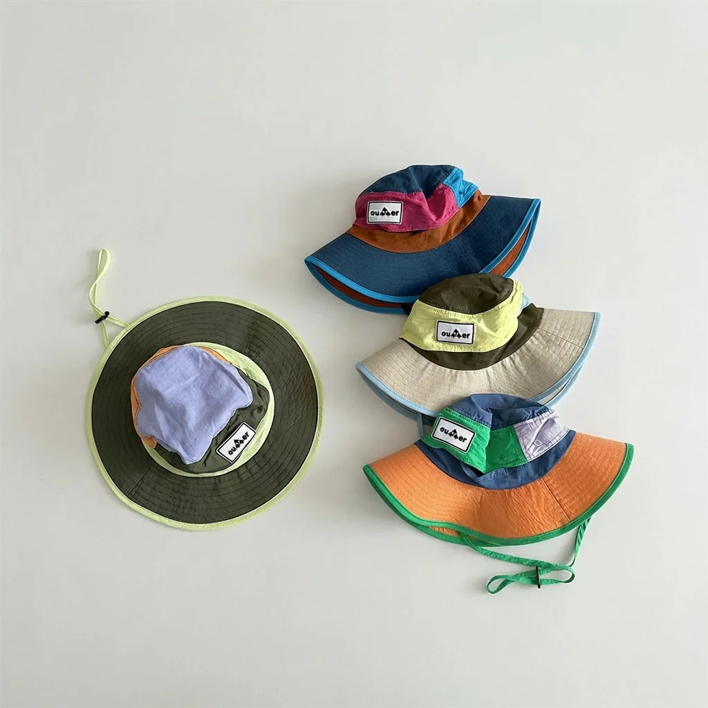 Korean Baby Children Bucket Cap Quick-dry Summer Sunscreen Hat Outdoor Waterproof Fisherman Caps 3-7 Years image 3