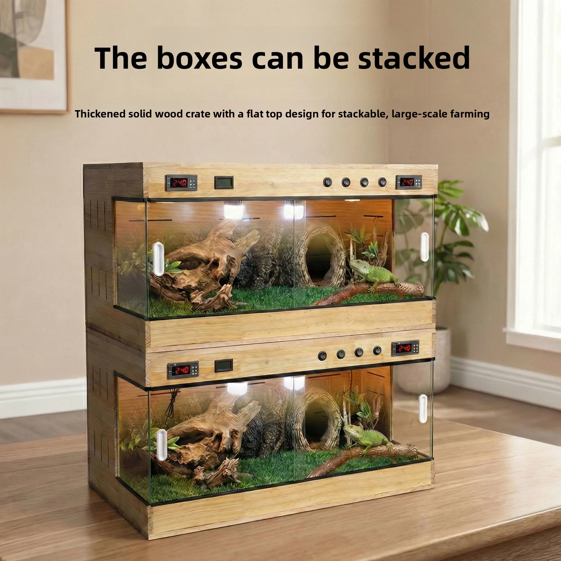 Mobile Phone WiFi Controlled Reptile Tank, Intelligent Constant Temperature Box for Gecko Tortoise Bearded Dragon Snake