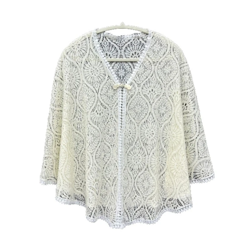 HX6F Lightweight Lace Shoulder Wrap Cloak for Women for Party and Portrait Looks