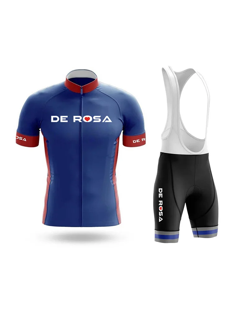 AliExpress NONE Men's summer de rosa cycling jersey set, lightweight breathable short sleeve top, 3D padded shorts, road cycling apparel