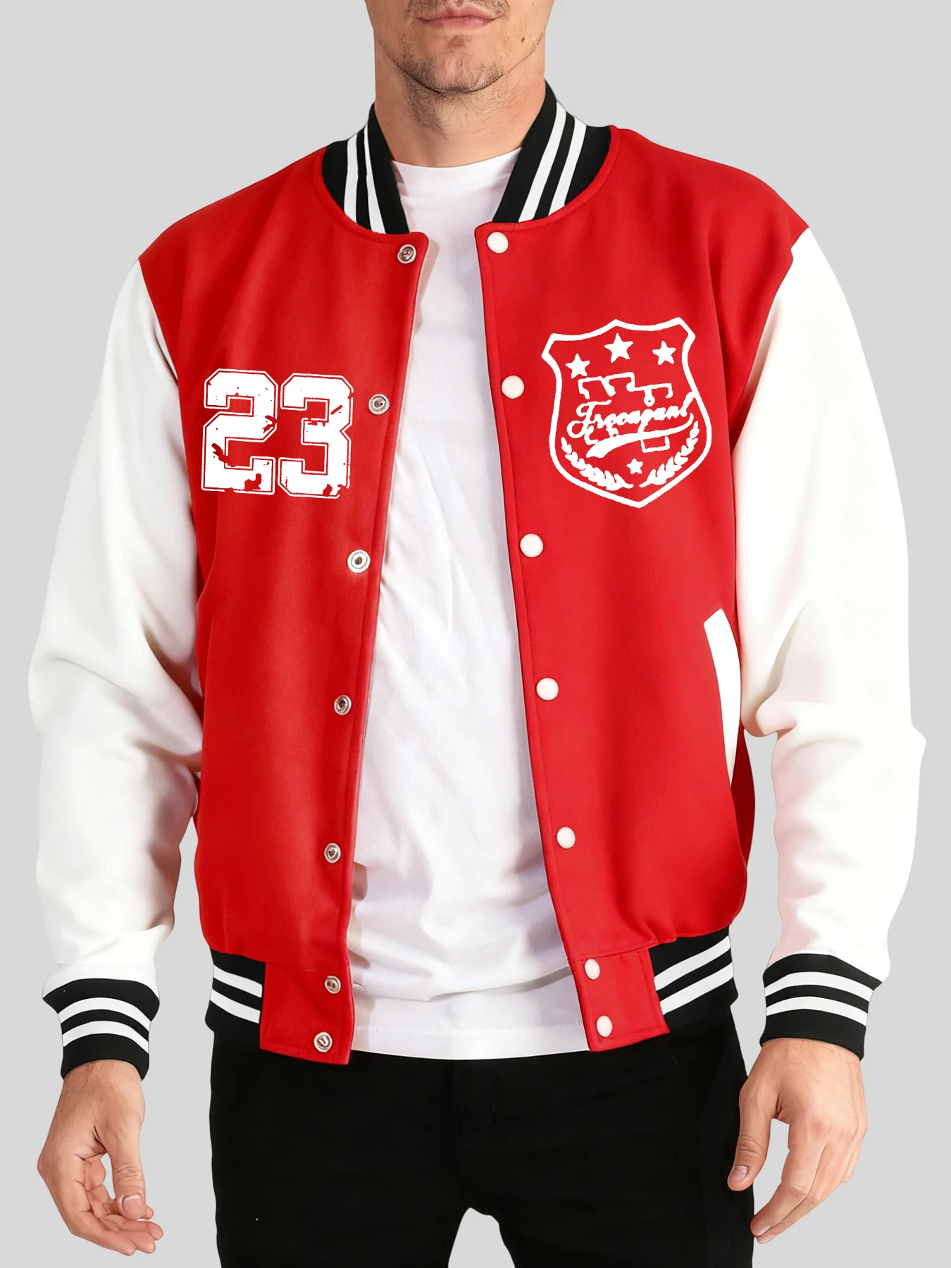 

New York Number 23 Prints Streetwear Men Fashion Sports Jackets Soft Loose Clothes Autumn Winter Baseball Jersey Warm Comfy Coat