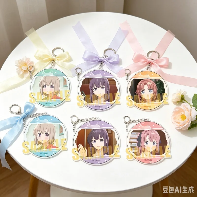 Anime Botan Kamiina Fully Blossoms When Drunk Acrylic pendant Keychain on Backpack Accessories  Chin-Lan Chang Cosplay 6cm