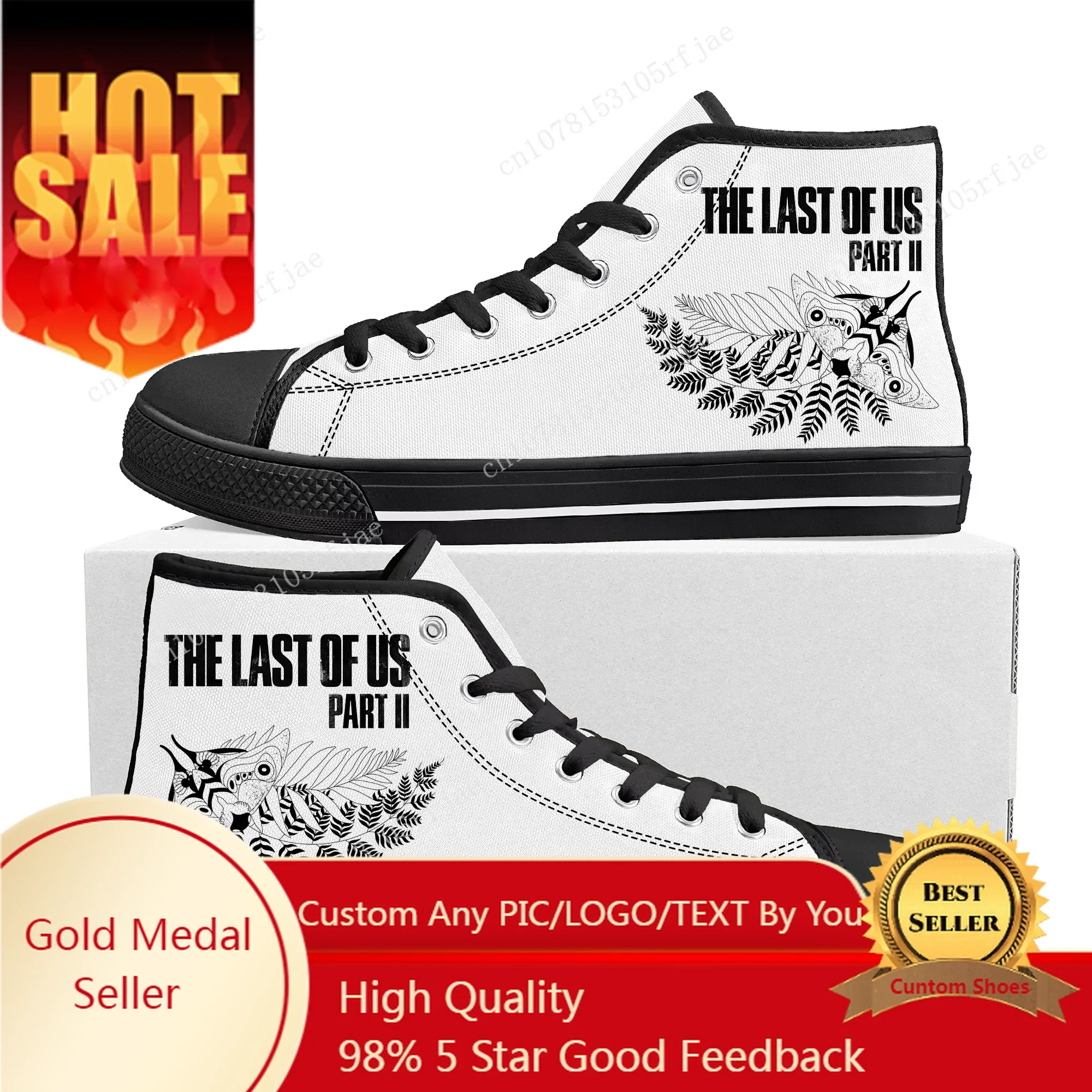 

The Last of US Part II High Top Sneakers Cartoon Game Mens Womens Fashion High Quality Canvas Sneaker Custom Built Couple Shoes