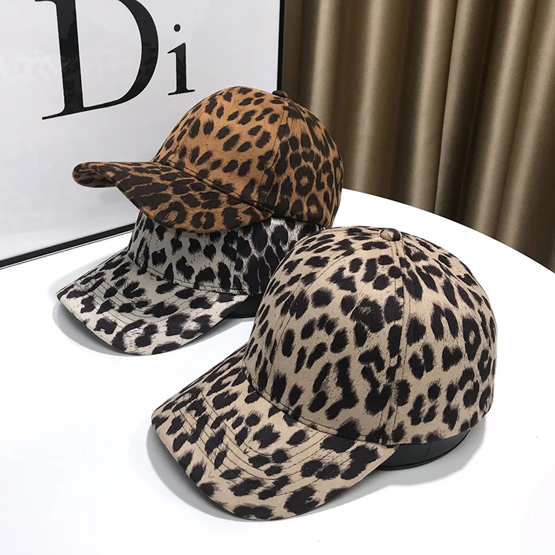 Hat Female 2022 Net Red Peaked Cap Spring and Autumn New Street Fashion Leopard Print Cap All-match Thin Tide Brand Baseball Hat