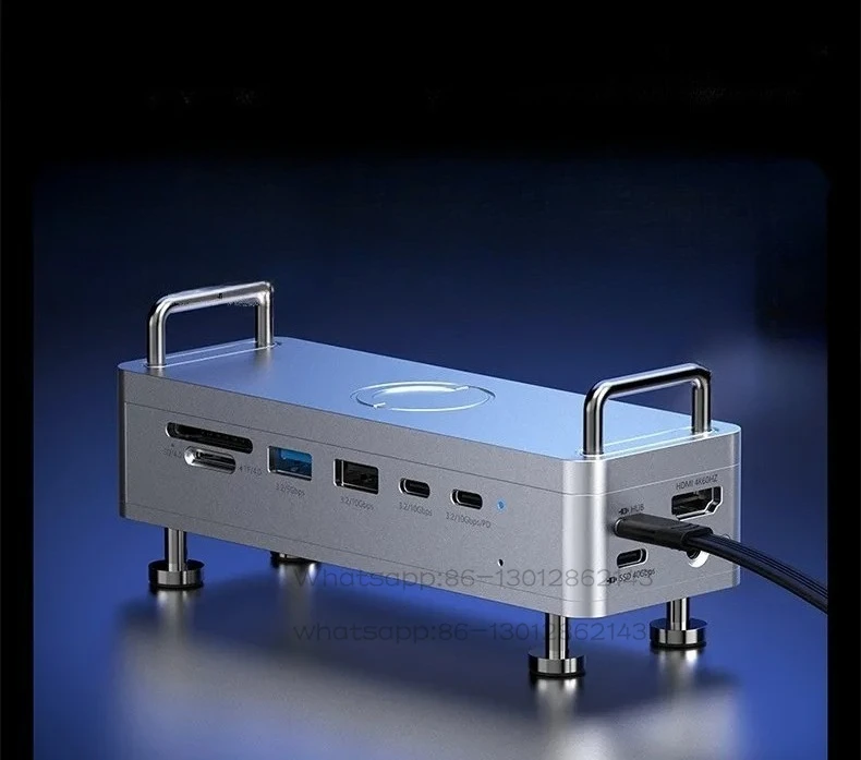 Boîtier de disque dur USB4 QT03 - Dock SSD M.2 per Mac Mini con estensione multiporta