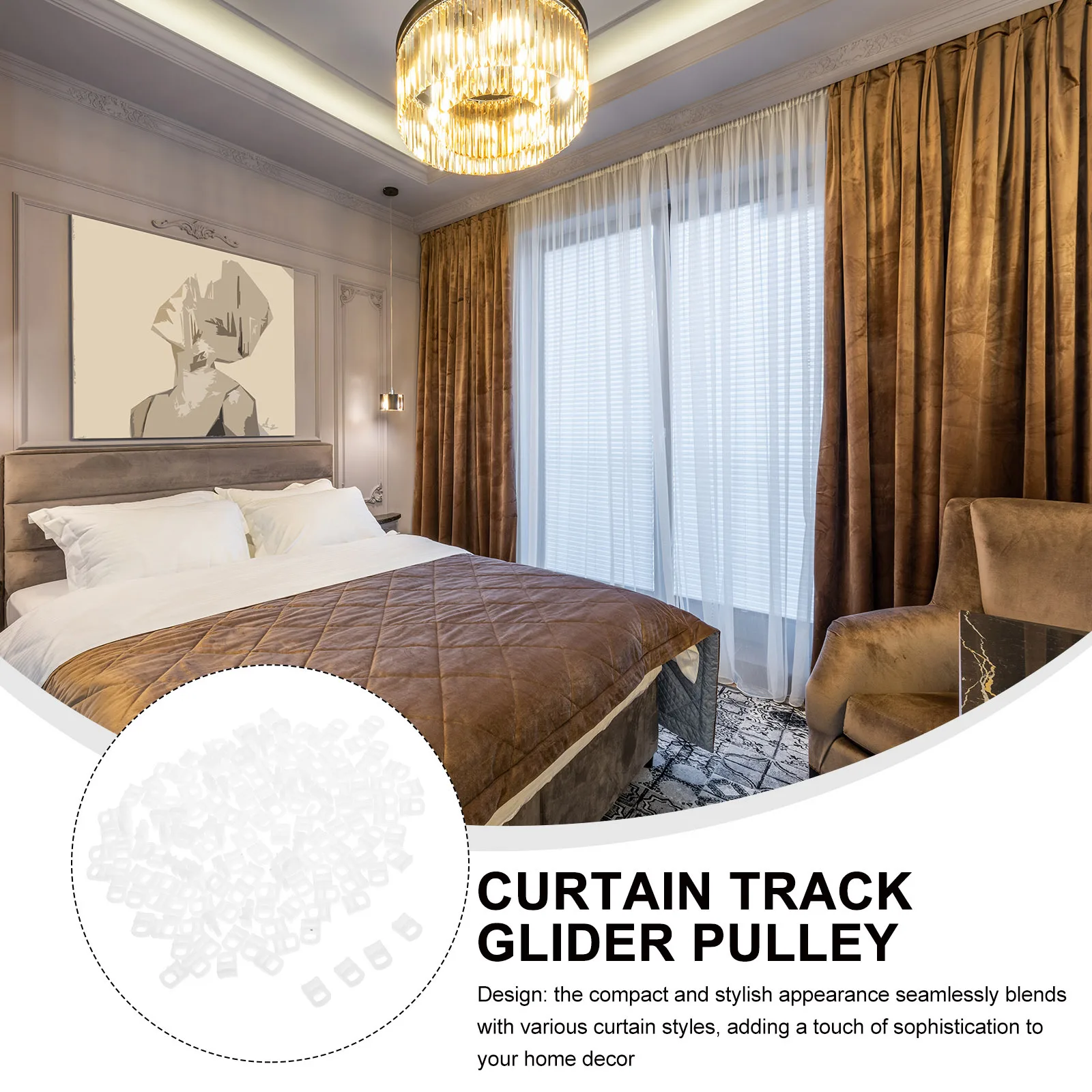 150 قطعة الستار المسار الأسطوانة السنانير البلاستيك انزلاق الستار السكك الحديدية الطائرات الشراعية السلس عملية صامتة لغرفة المعيشة غرفة نوم سيارة Rv #2