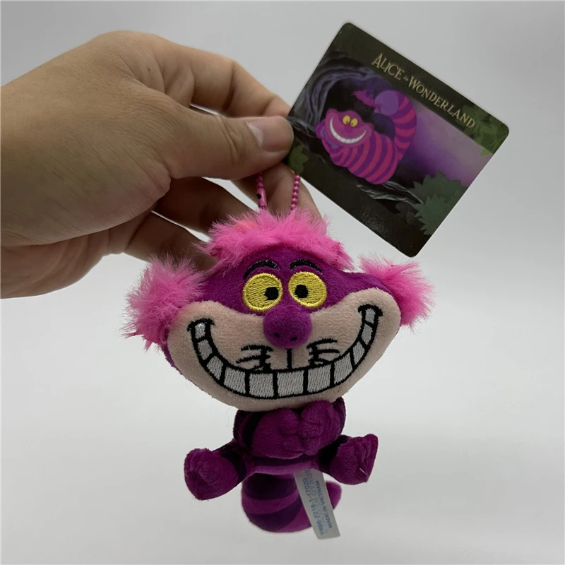 Disney 9cm Alice's Adventures in Wonder Cheshire cat Plush Chain Toys Cheshire cat Stuffed Animals Kids Gifts Soft pendant Toys