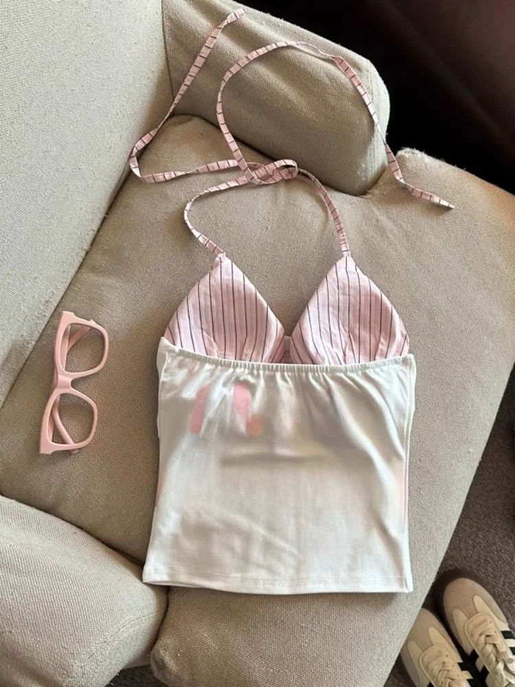 American Sle Sexy lettre impression bustier tubulaire débardeur hommes femmes été minceur coupe ajustée fille chaude ort Sve haut décontracté