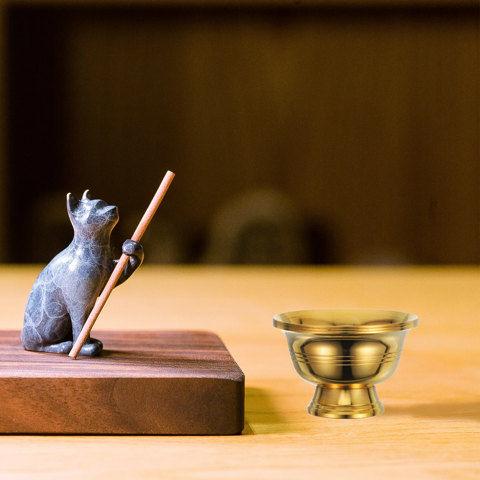 

Offering Cup Copper Alloy Water Cup Brass Bowl For Temple Home Office Buddhist Supplies Meditation Ritual Use