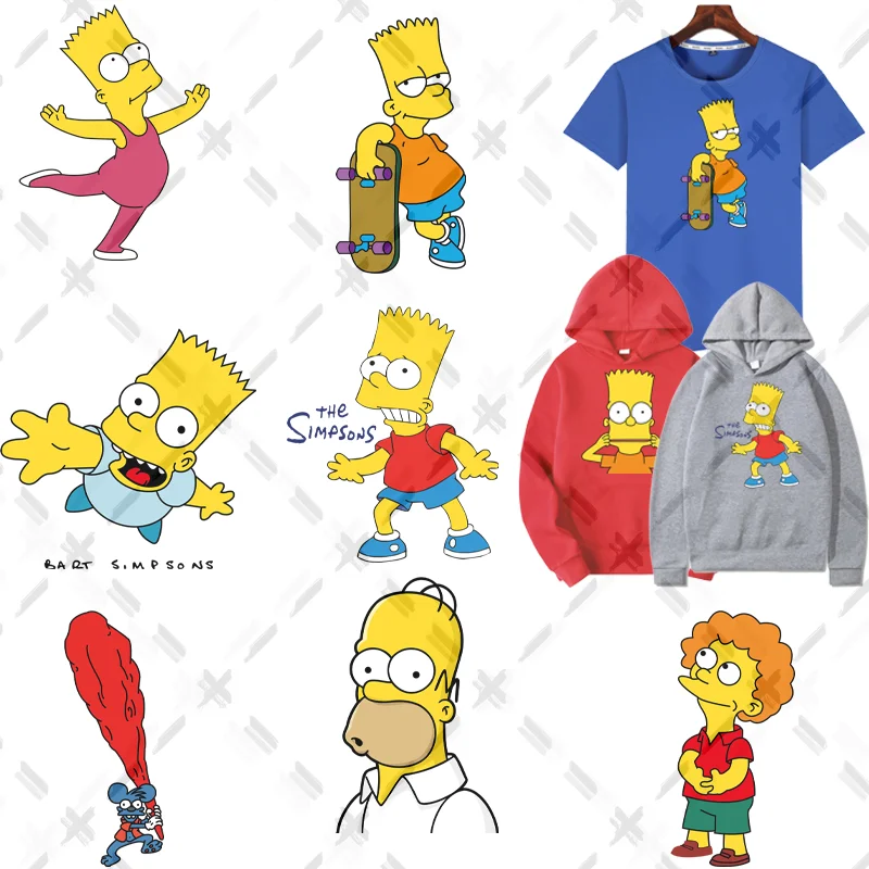 The Simpsons Homer Iron on Transfer Patches for Clothing DIY T-shirts Hoodie Accessory Print Custom Patch Stickers Patch Gifts