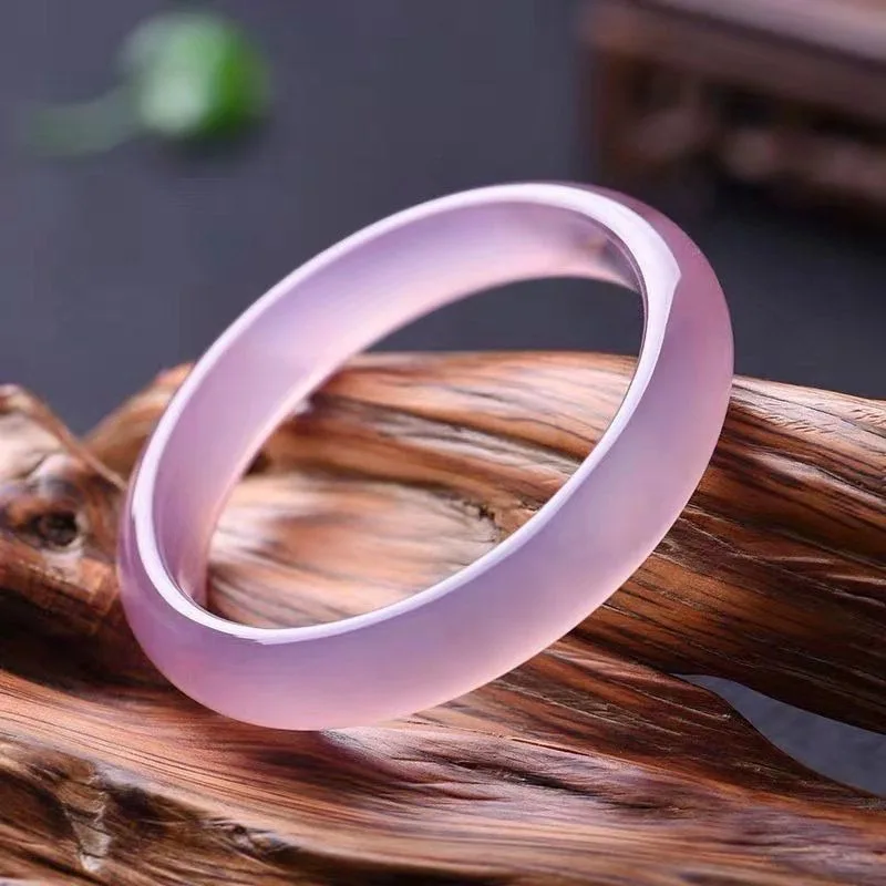 

Natural Chalcedony Bracelet Pink Peach Agate Bracelet, Fashionable and Versatile