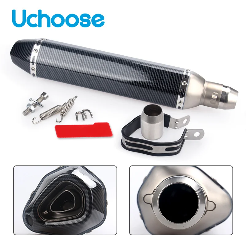 Carbon Fiber Motorcycle Acrapovich Exhaust Muffler Pipe 250cc 350cc 600cc Escape Moto Tube For Nmax Tmax530 Msx125 Trendy Novel