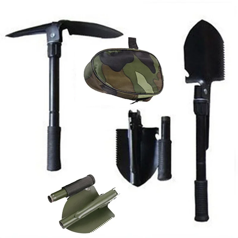 Dobrável Militar Multifuncional Mini Jardim Camping Pás Survival Outdoor Pocket Tools Alça de Liga de Alumínio pá