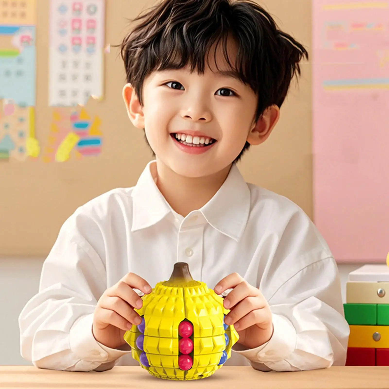 Fidget Puzzle Adults Durian Shape Rotating Bean Cube Game Entertainment Calming Gadget For Child Youth Men Women Family