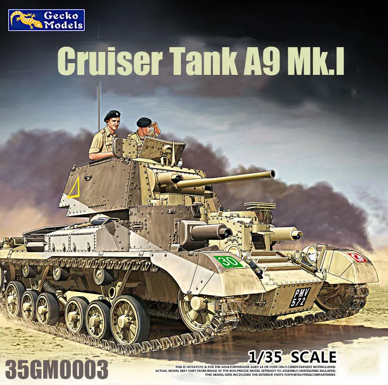 

Gecko model 1/35scale 35GM0003 British A9 Mk.1 Cruise Tank Assembled model kit