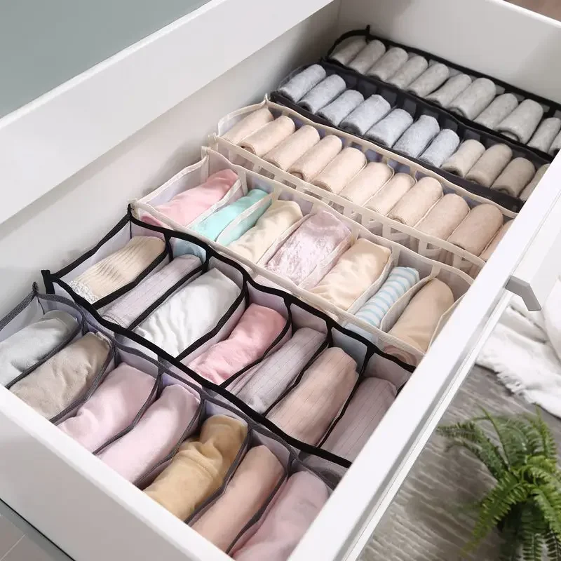 Underwear Storage box Foldable Drawer Organizer for Underwear Socks Shorts Bra Home Cabinet Clothes Organizers Washable