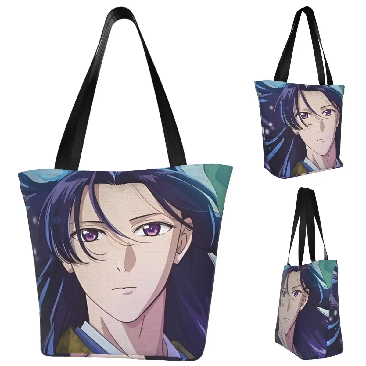 

Jinshi Anime Cool The Apothecary Diaries Shopping Tote Bag Canvas Large Capacity Shoulder Bags Shopper Grocery Handbag for Women