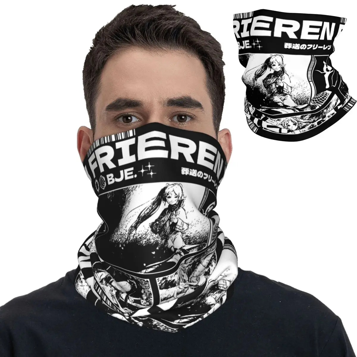 Frieren Bandana Neck Cover Printed Frieren Beyond Journey's End Balaclavas Mask Scarf Multi-use Headband for Men Women Adult