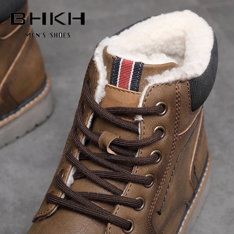 BHKH-Botines de estilo Retro para hombre, zapatos ligeros con cordones, calzado informal Formal de marca, invierno, 2024