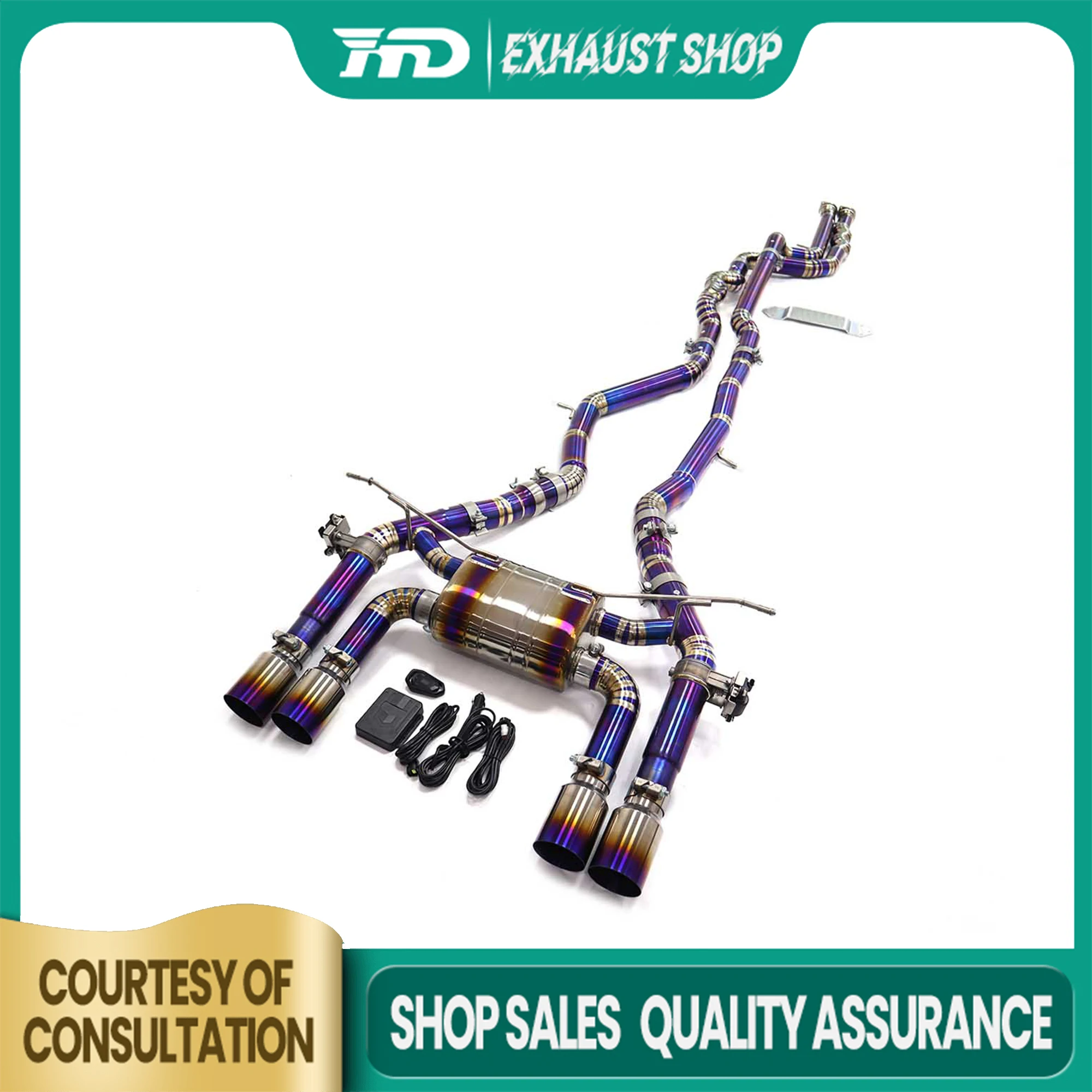 

High Quality Catback For BMW M3 M4 F8X Ti Electronic Valve Tips Muffler Exhaust System Non-destructive Installation