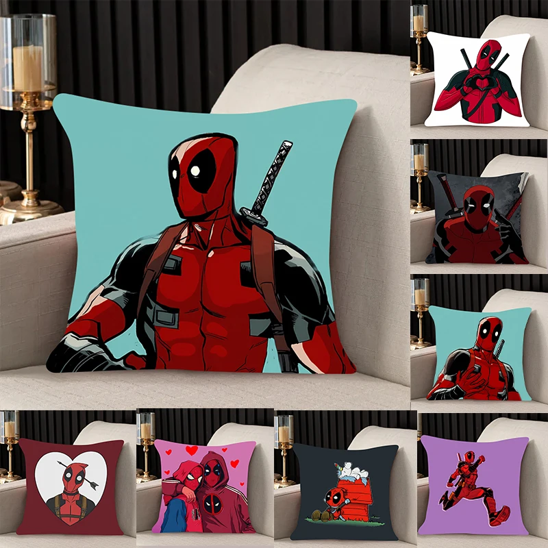 

Pillow Cover Deadpool Birthday Wedding Gifts 50x50 Cushions Covers Dakimakura Throw Pillows iving room Pillowcase boy style gift