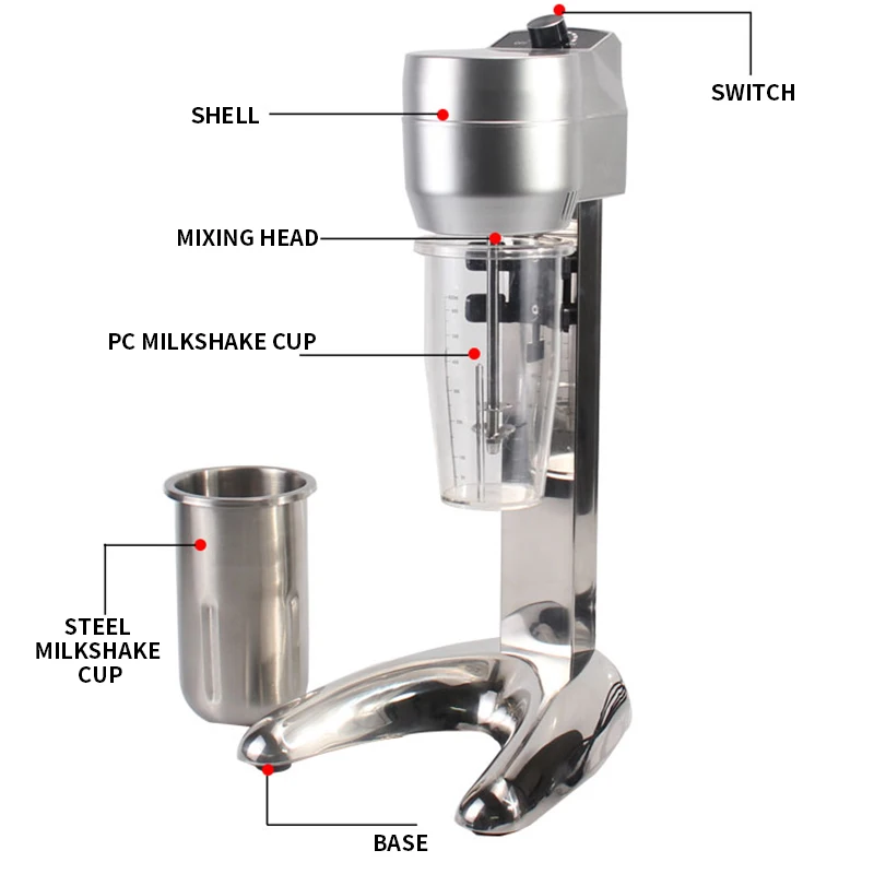 Mélangeur commercial SmUnvétérans wn ie en acier inoxydable, robot culinaire, milkshake électrique, boisson, centre commercial, bar, fruits, machine à remuer, 1L, 220V