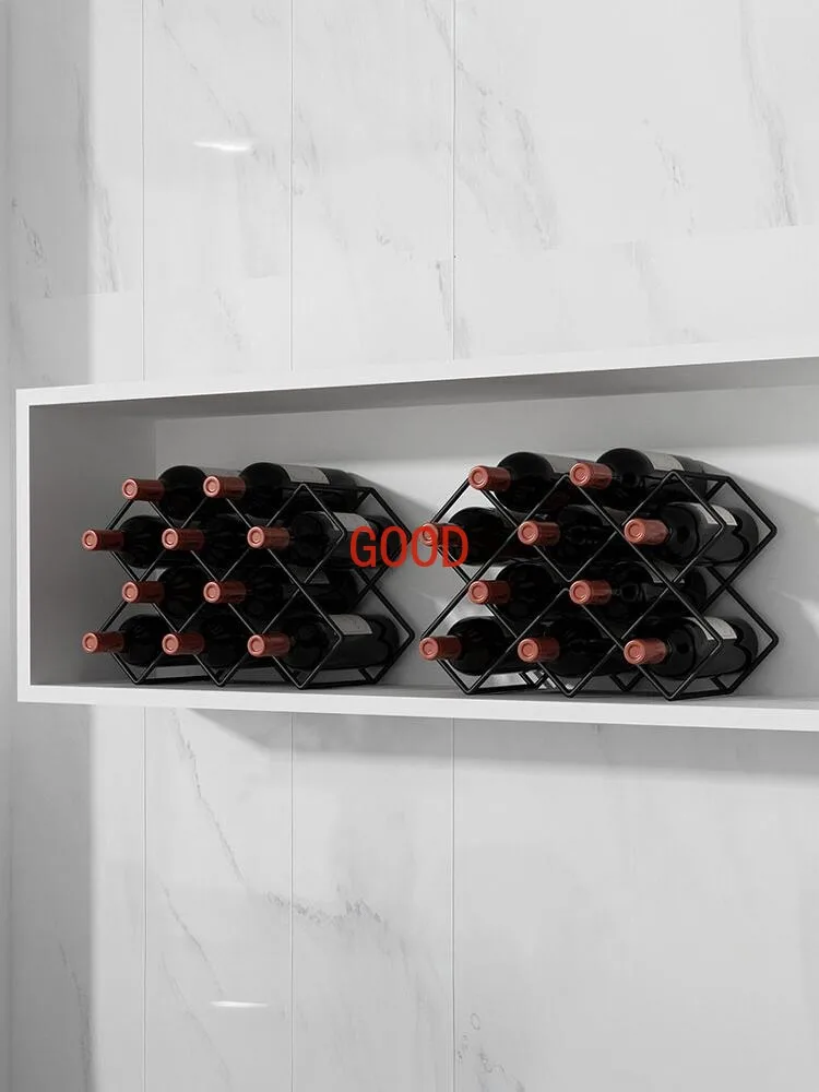 Luxury Designer Red Wine Rack Ornaments Simple Fashion Creative Red Wine Grid Rack Household Oblique Storage Rack IV0040