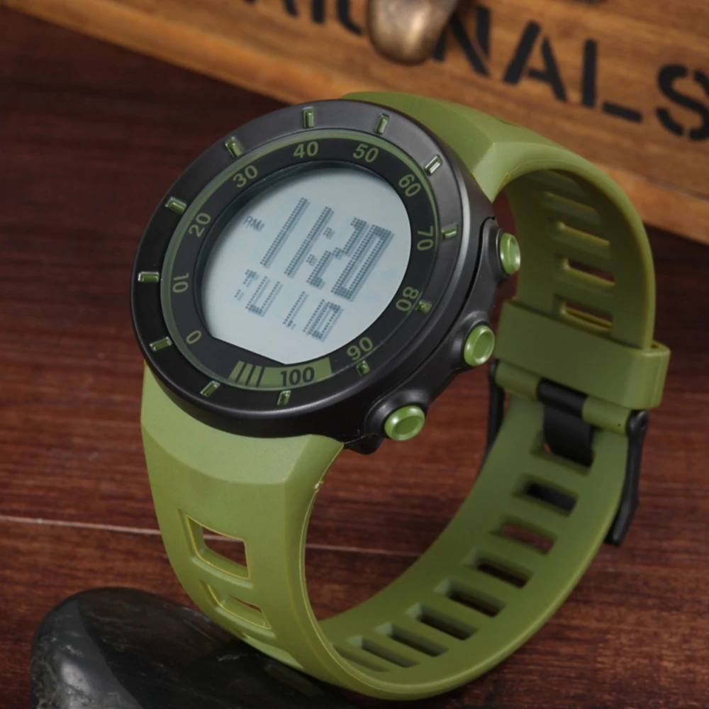 OHSEN LCD Digital Watch Men Women Outdoor Sport Watches 50M Waterproof Fashion Army Green Rubber Band Wristwatch Clocks Gifts