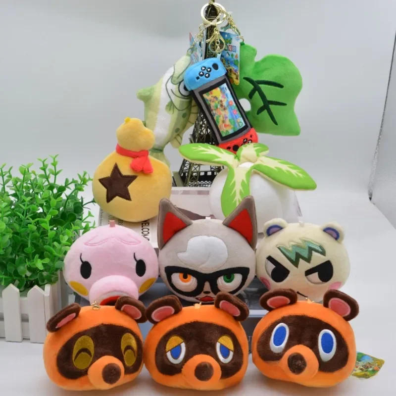 Animal Crossing Plushes Cute Keychains Anime Figure Tom Nook Isabelle Timmy Tommy Cosplay Keyring Kids Toys Kawaii Bags Pendant