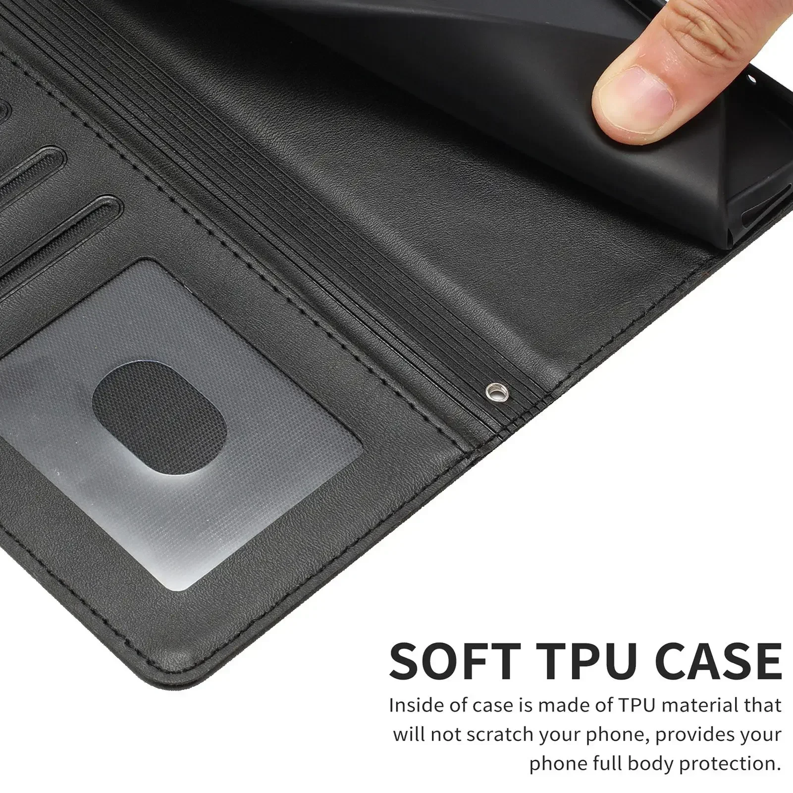 Pu Leather Phone Case For iPhone 16 15 14 13 12 Mini 11 Pro XS Max X XR 8 7 Plus SE 2022 TPU Frame Flip Wallet Card Slot Cover