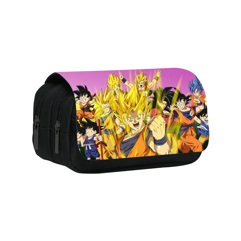 Dragon Ball Z Large Capacity Pencil Case, papelaria de estudante, material escolar, brinquedo infantil, presente de aniversário, Son Goku