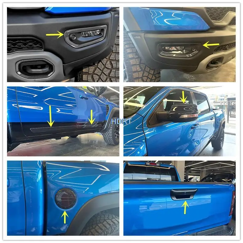 Capa dianteira do carro luz de nevoeiro, espelho retrovisor, tigela tronco, borda da porta, folha, tanque de combustível, apto para Dodge RAM 1500, RAM TRUCKS, 2023 +