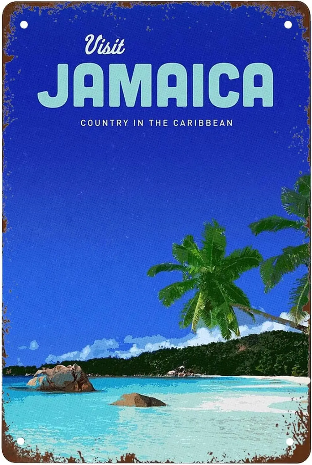 Funny Visit Jamaica Signs Wall Decor Vintage Metal Tin Sign Art Poster Fun Office Garage Man Cave Cafe Bathroom Kitchen Wal