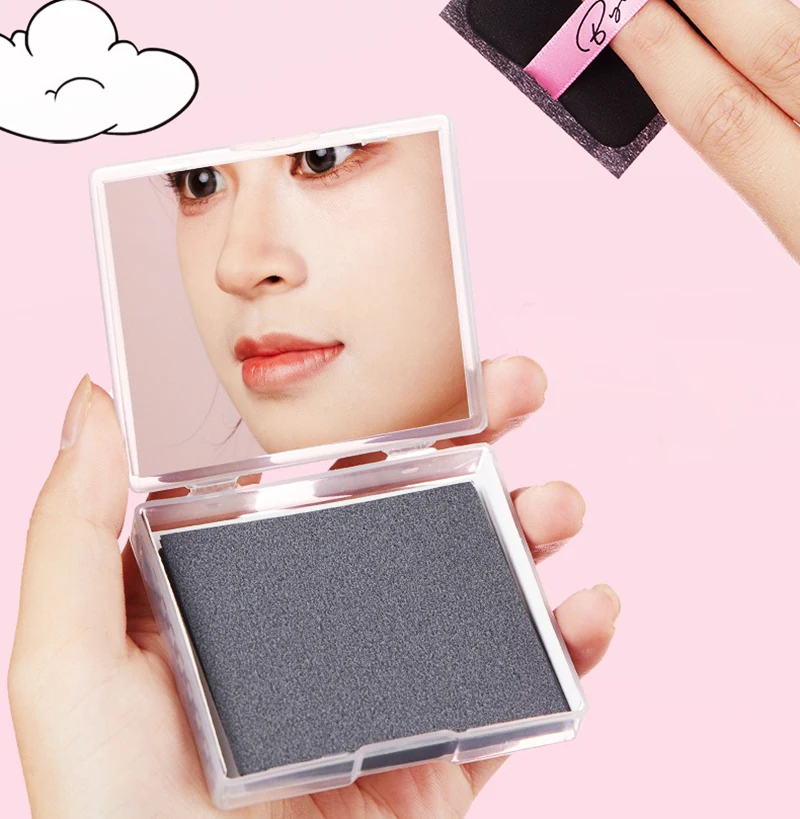 Portable Powder Puff With Mirror Oil Blotting Paper Make-up Oil Control Bamboo Charcoal Portable Ladies Oil Blotting Face Paper