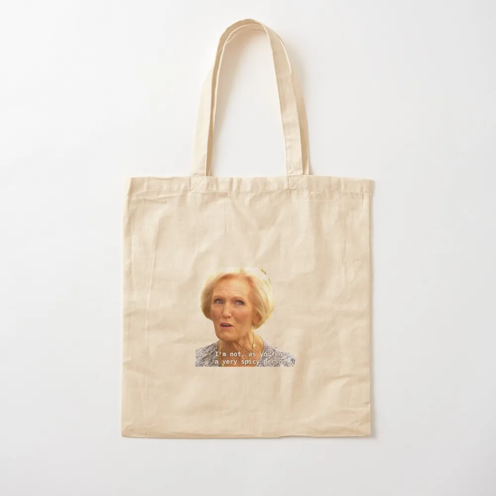 mary berry is not spicy Tote Bag canvas tote bags shopper bags Canvas Tote Bag