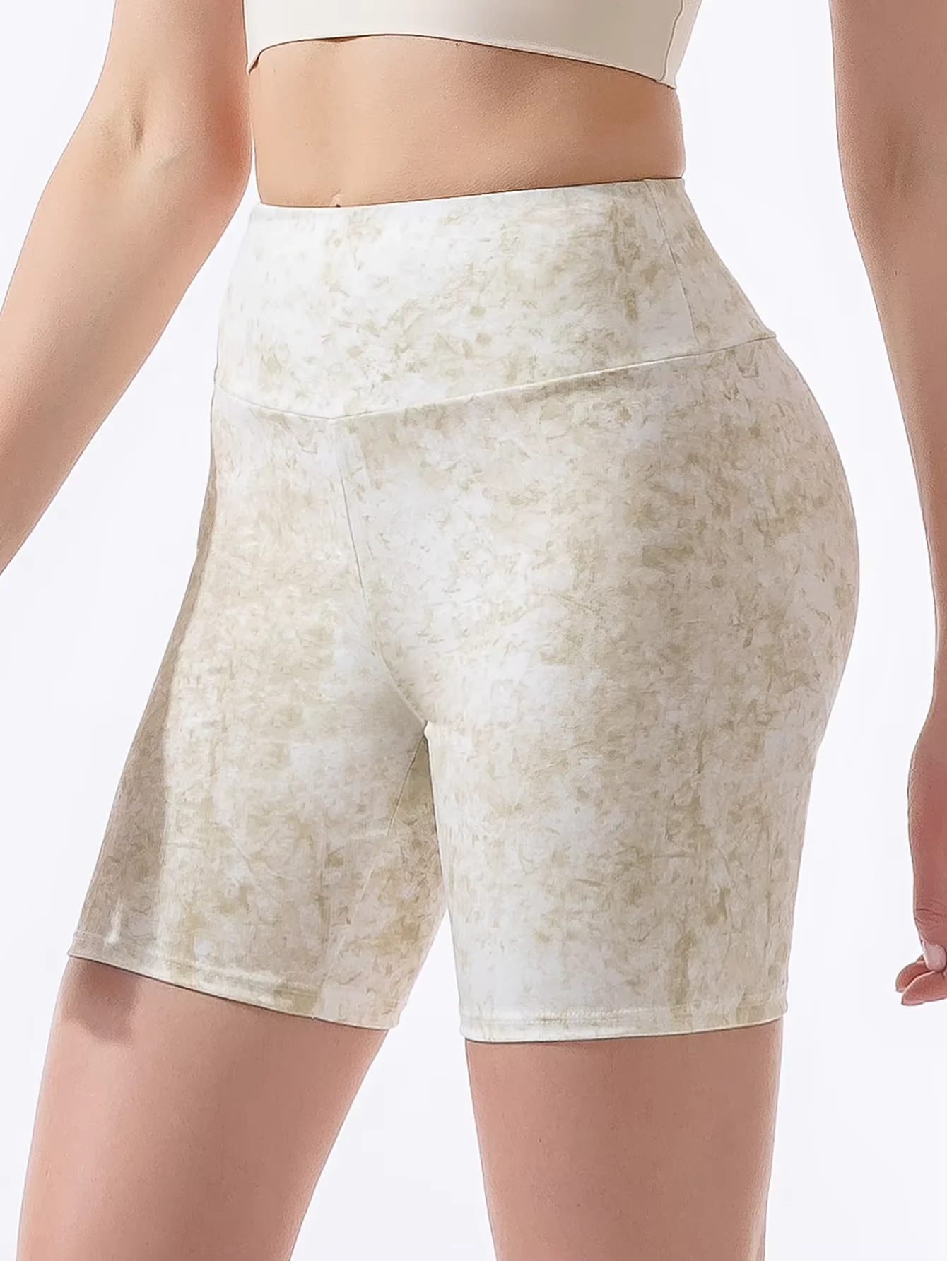 Neon Random Print Yoga Shorts, Breathable Running Fitness 5-Point Shorts for Spring and Autumn