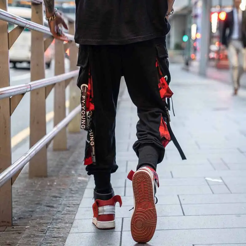 Fashion Men Cargo Pants y2k Techwear Streetwear Harajuku High street Hip Hop Jogging Male Trousers Sports Patchwork Clothing