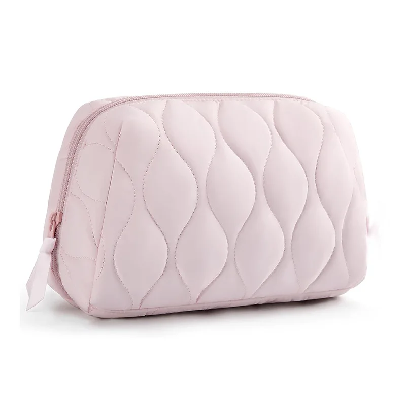 

New Quilted Down Waterproof Toilet Bag Cosmetic Storage Pad Travel Portable Zipper Makeup Portable Storage Bag