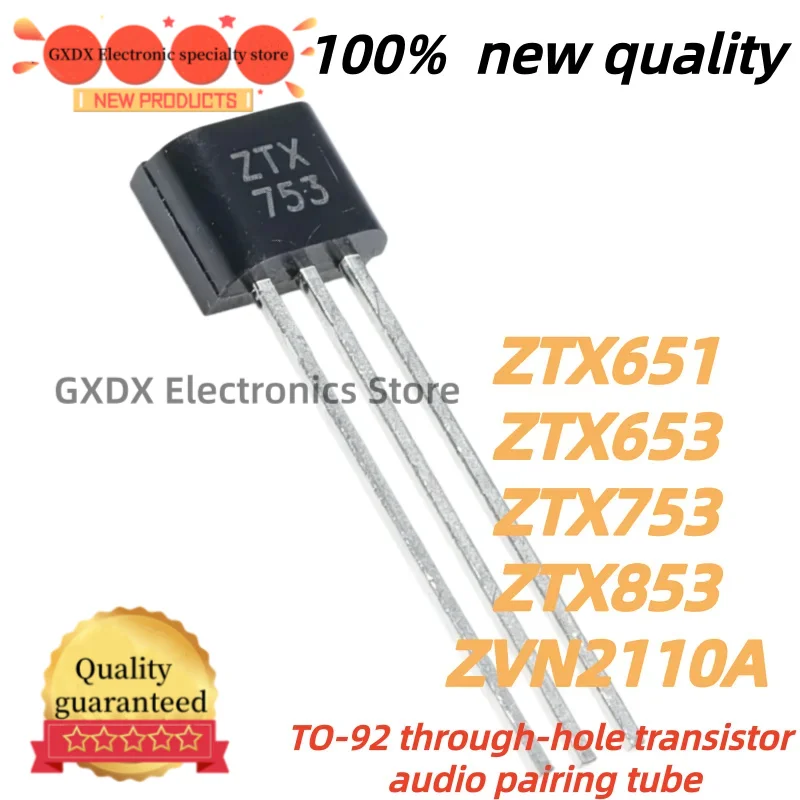10unidades/lote 100% brand new and original ZTX651 ZTX653 ZTX753 ZTX853 ZVN2110A TO-92 through-hole transistor audio pairing