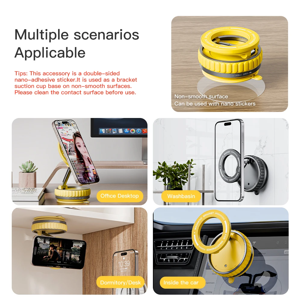

K11 Hollow Mobile Phone Stand Vacuum Stable Magnetic Suction Small and Portable Zinc Alloy Support Rod