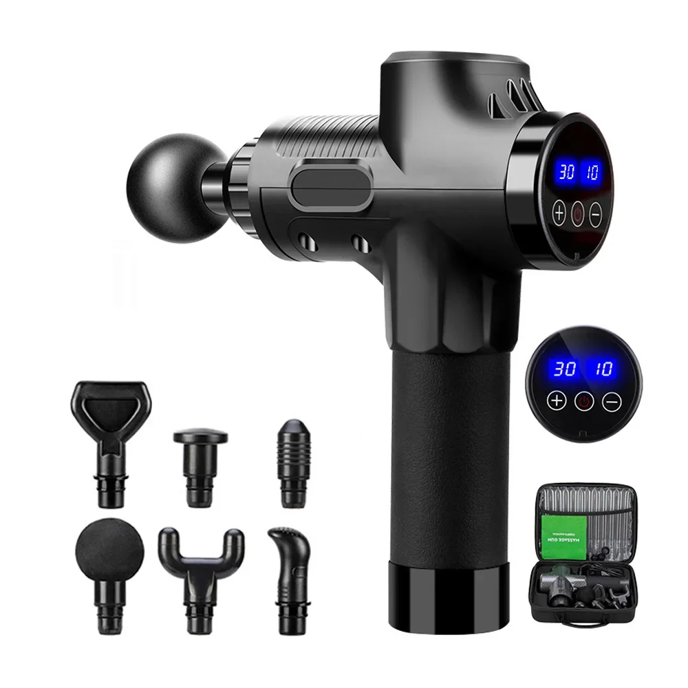 

Пистолет для глубокого массажа мышц, 30-уровневый электрический ударный пистолет-массажер для тела, шеи, спины, ног, фитнес-инструмент, высокая частота