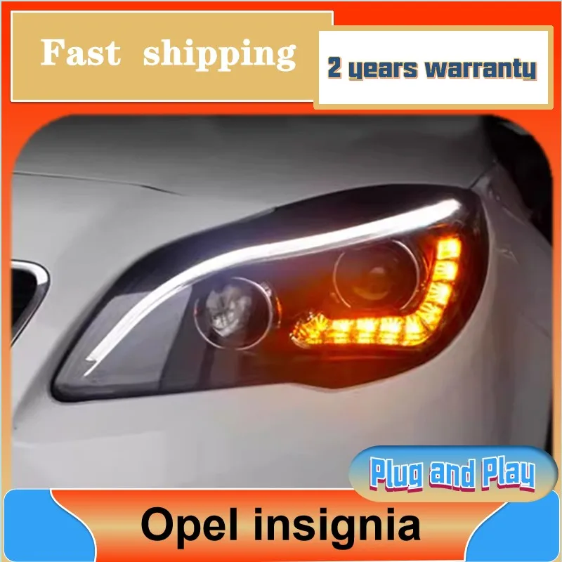 

Стайлинг автомобиля для Buick Regal Head Light 2014-2017 Opel Insignia, фара DRL, указатель поворота, ближний свет, линза проектора