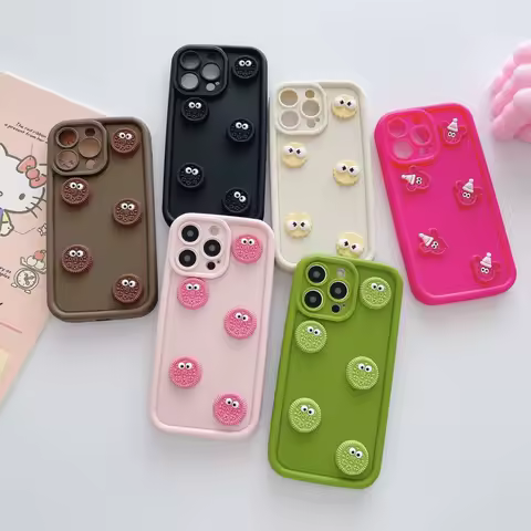 S24 S23 S22 S21 Ultra Cute 3d Biscuit Silicone Soft Phone Case For Samsung Galaxy A35 A55 A72 A32 A52 5G Women Matte Back Cover