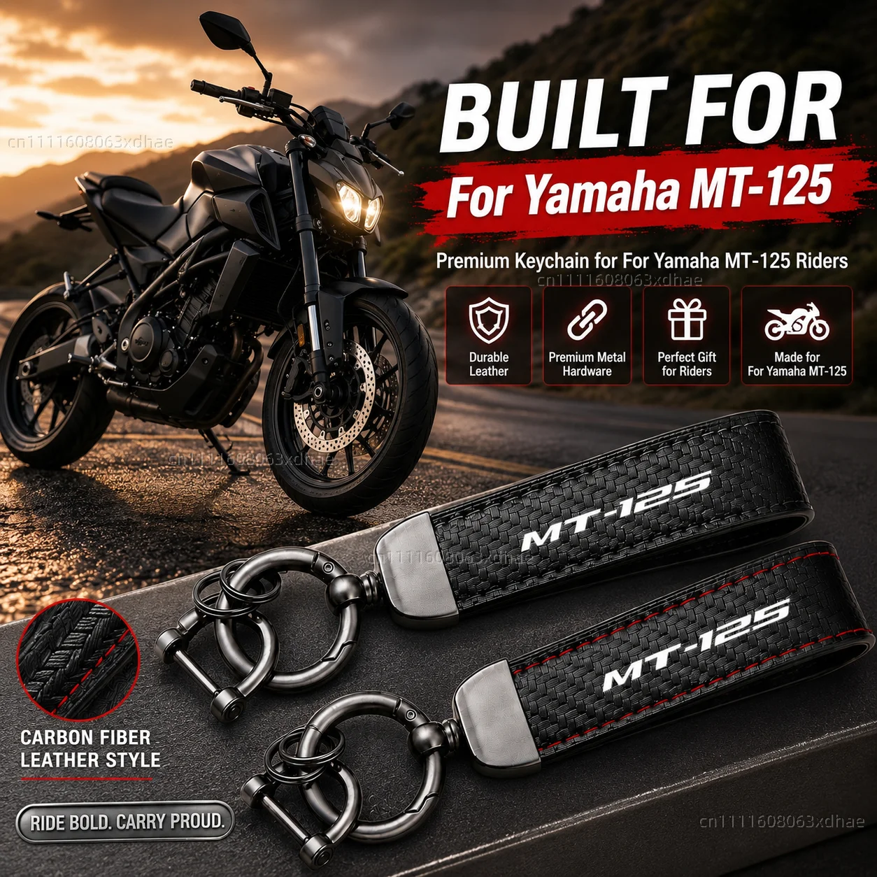 

High-Grade Leather Motorcycle Keychain Holder Keyring Accessories For Yamaha MT-125 MT125 MT 125 2015-2021