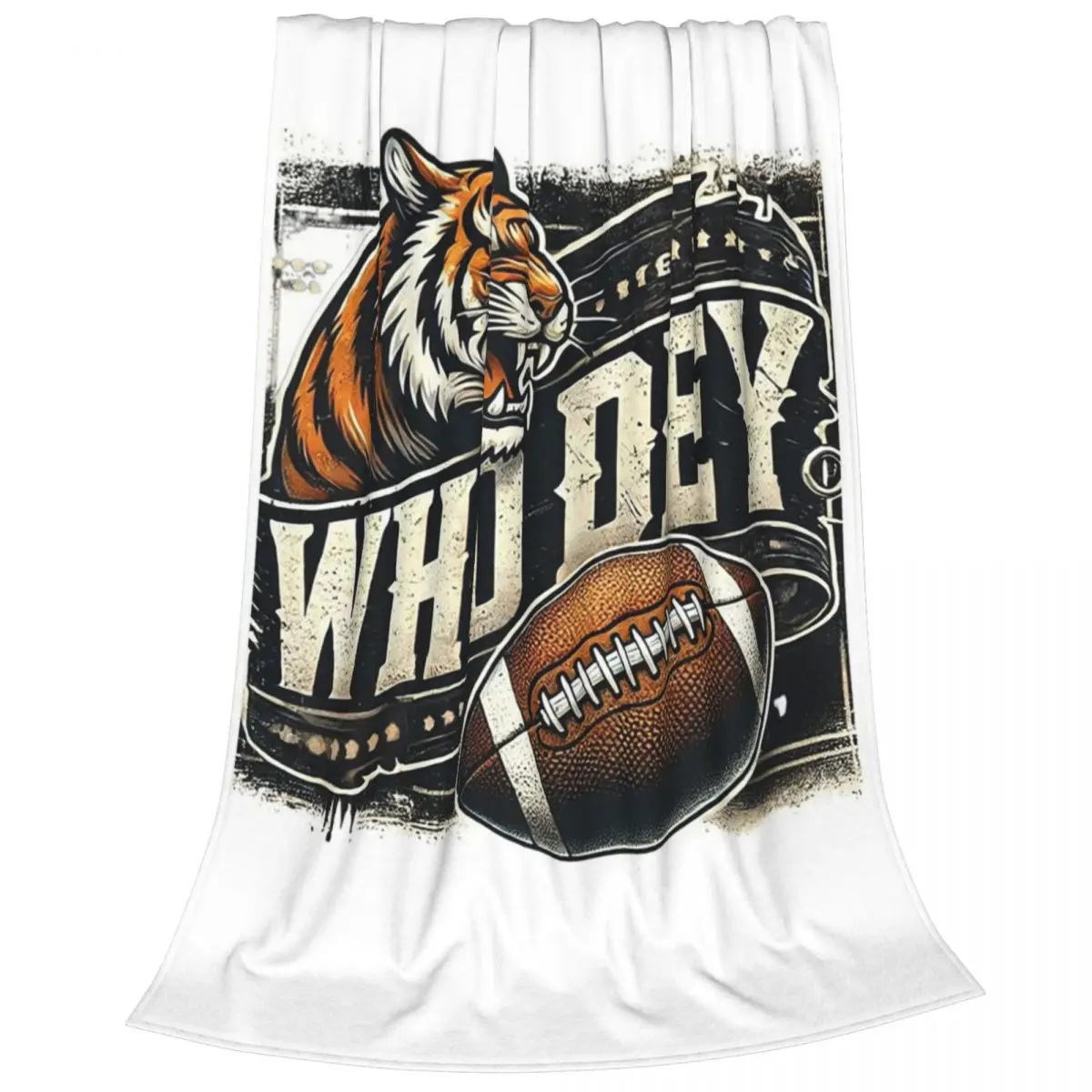 Who Dey Bengal Football Blanket Fleece Portable Sofa Throw Blankets For Home Bedroom Outdoor Throws Bedspread Quilt